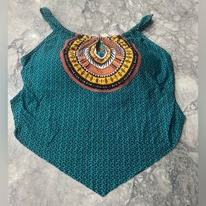 Swim tank with Vibrant Multicolor Design 
Built in Bra 
ladies size medium NWOT